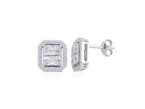 1.01 Karat Baget Pırlanta Küpe