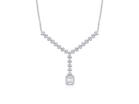 0.68 Karat Baget Pırlanta Kolye