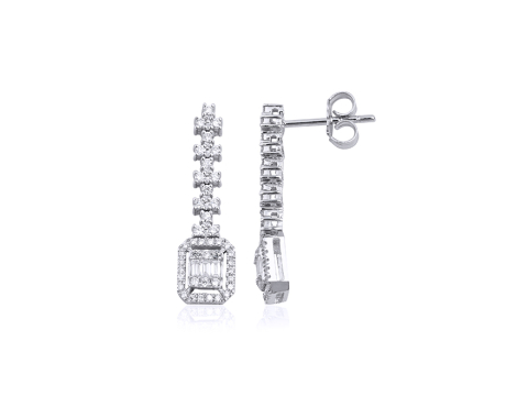 0.61 Karat Baget Pırlanta Küpe