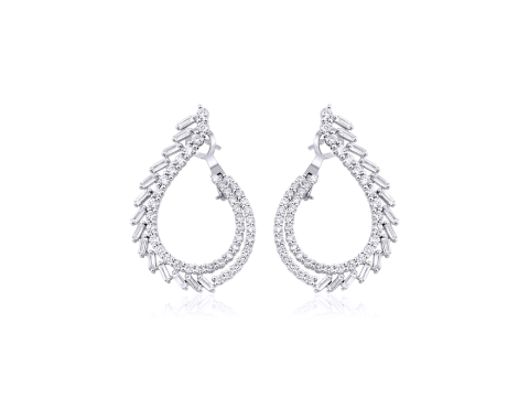 2.38 Karat Baget Pırlanta Küpe