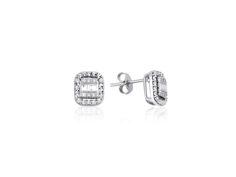 0.22 Karat Baget Pırlanta Küpe