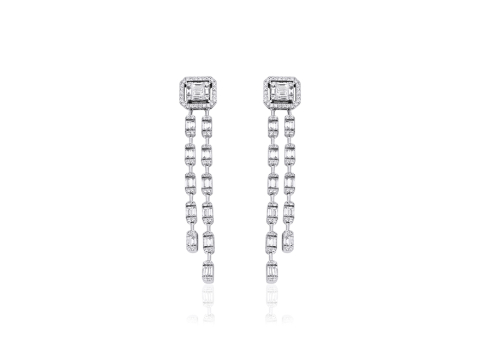 2.66 Karat Baget Pırlanta Küpe