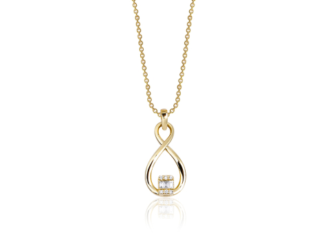 0.10 Karat Baget Pırlanta Kolye