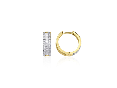 0.71 Karat Baget Pırlanta Küpe