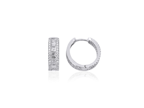 0.80 Karat Baget Pırlanta Küpe