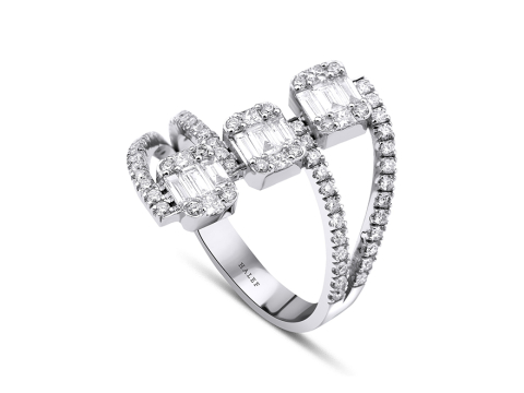 0.84 Karat Baget Pırlanta Yüzük