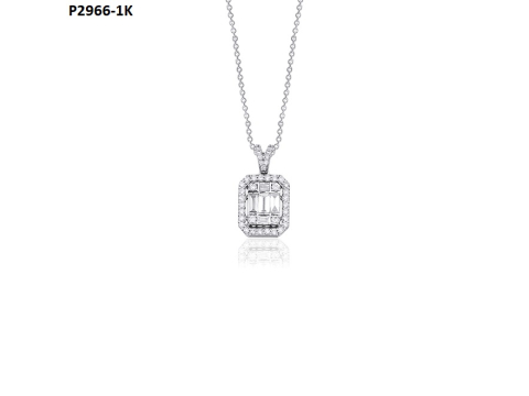 0.77 Karat Baget Pırlanta Kolye