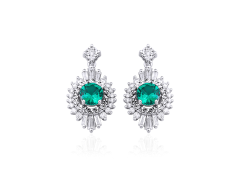 0.00 Karat Renkli̇ Pırlanta Küpe